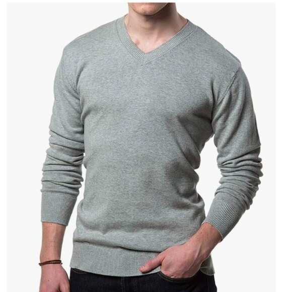 Gallery Seven Cotton Sweater - Lightweight V Neck Men’s Pullover, Medium - Picture 1 of 8